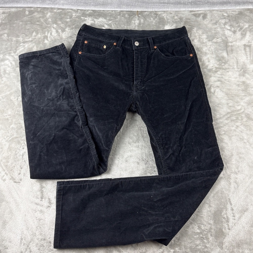 Levi's Pants Mens 32x32 502 Regular Taper Black Corduroy EUC